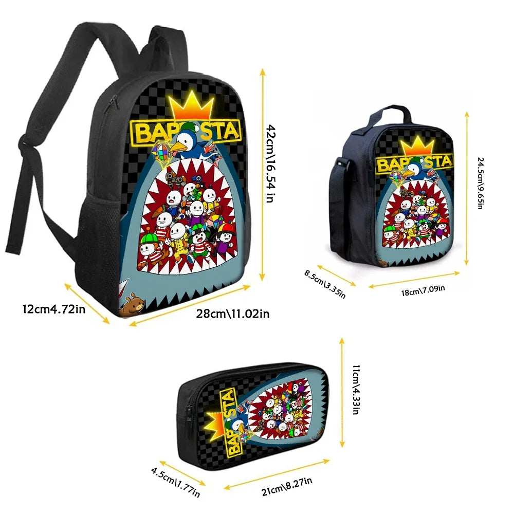 3pcs Cartoon Birds Print Backpack | Lightweight School & Travel Bags
