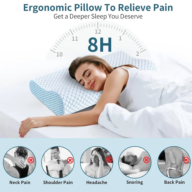 Orthopedic Memory Foam Neck Support Pillow for Comfortable Sleep