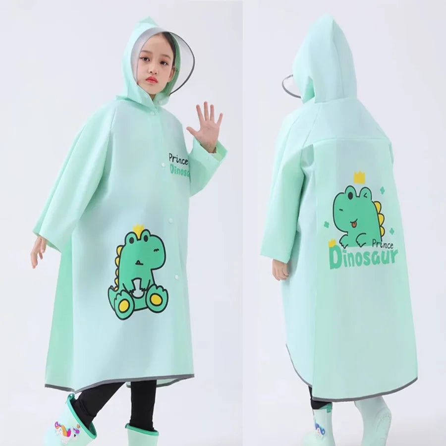 Impermeable de dinosaurio de dibujos animados para niños | Divertida chaqueta para exteriores