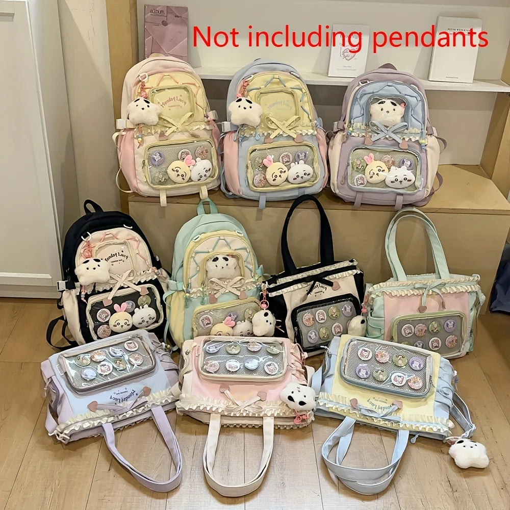 Cute Lightweight Women's Two-Piece Backpack Set for School