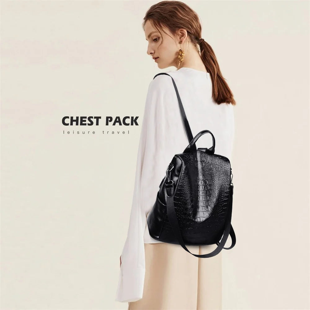 Stylish Anti-Theft Women's PU Leather Backpack | Perfect for Travel