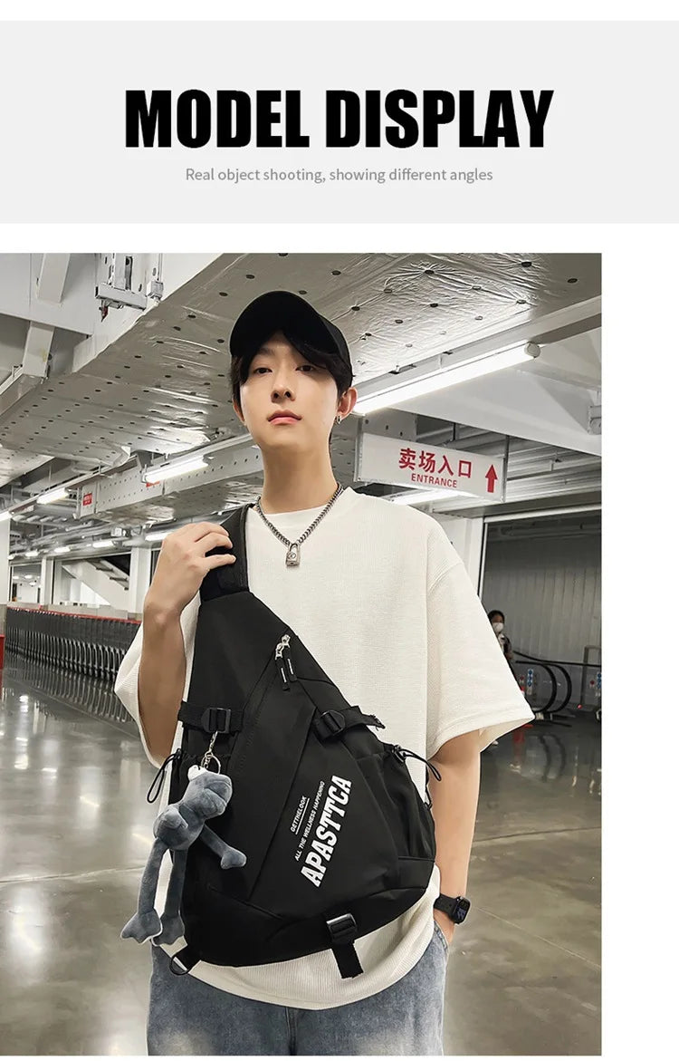 Outdoor Motorcycle Sport Travel Crossbody Bag Tactical Multifunction Waterproof Single Shoulder Backpack Unisex Casual Chest Bag