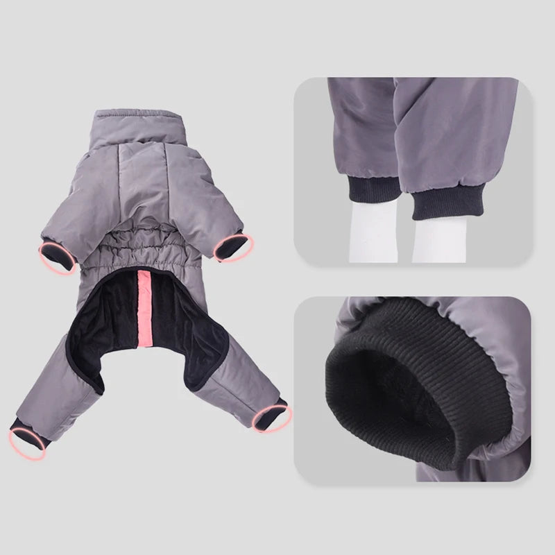 Waterproof Dog Rompers Jumpsuit | Winter Overalls for Large Dogs