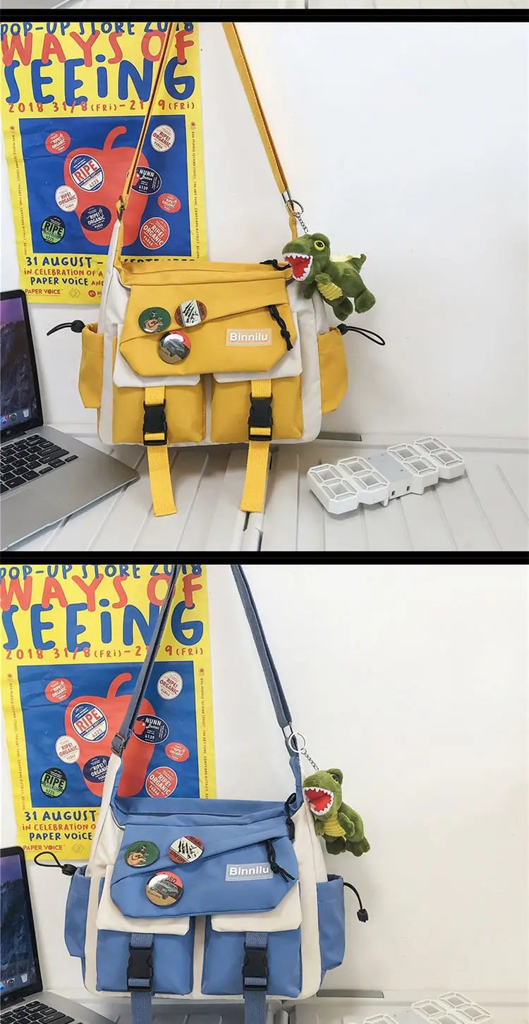 Stylish Waterproof Nylon Messenger Bag | Unisex Crossbody Satchel