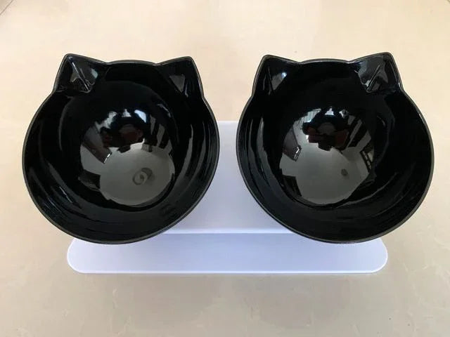 Non-Slip Double Pet Bowl with Stand | Ideal for Cats and Dogs