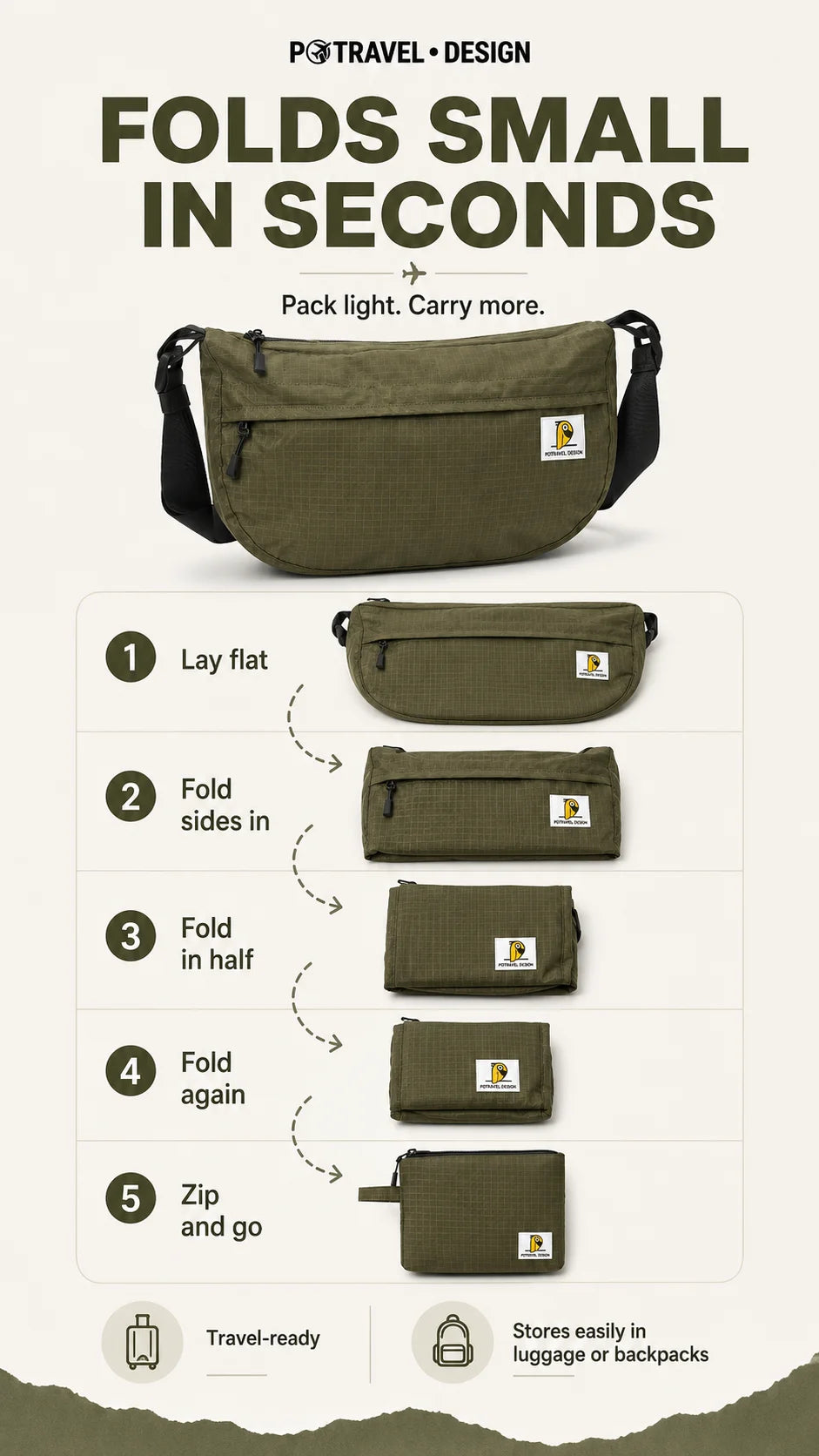 Unisex Casual Crossbody Bag | Large Capacity Fashion Handbag