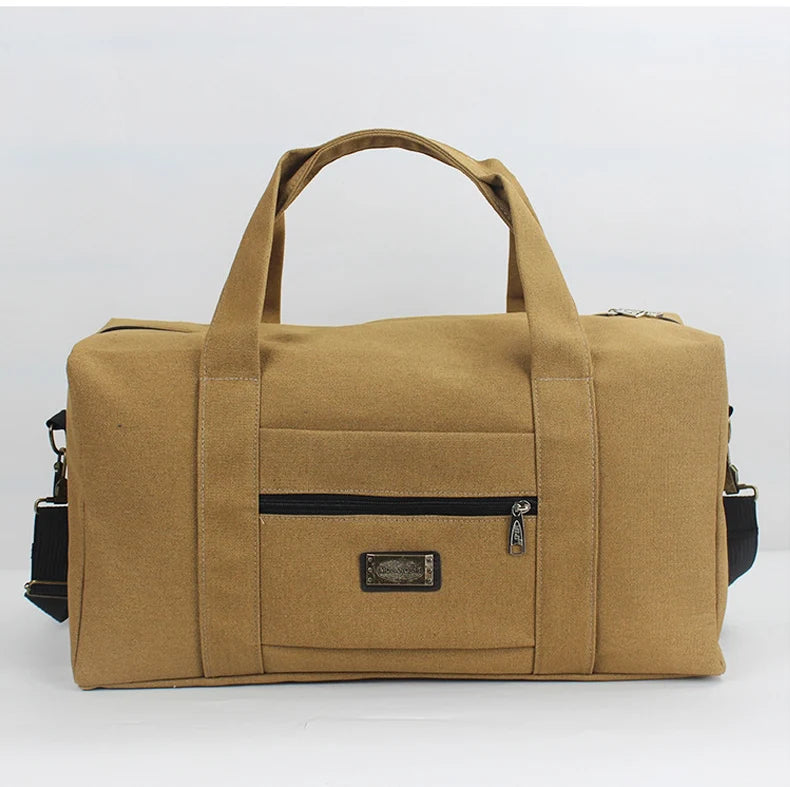 Unisex Soft Canvas Travel Duffle Bag | Large Capacity Tote