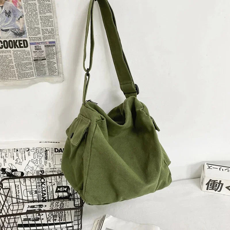 Unisex Canvas Bag | Stylish Korean Student Book Bag