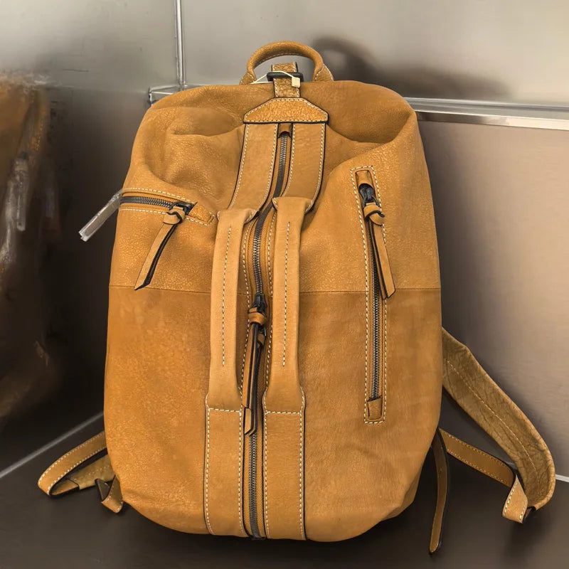 Retro Multi-Functional Vintage Backpack | Large Capacity Leather Bag
