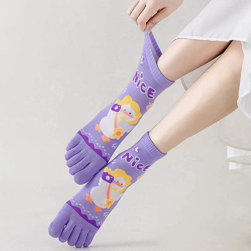 Cute Cartoon Split-Toe Socks for Women | Breathable Kawaii Comfort