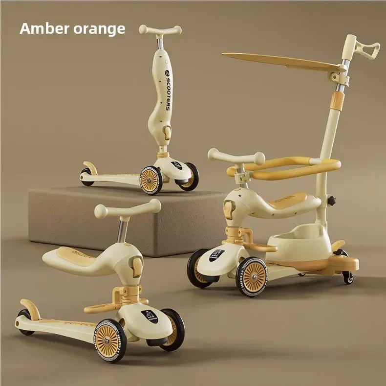 Foldable 3-Wheel Kids Scooter | Portable Musical Fun for Children