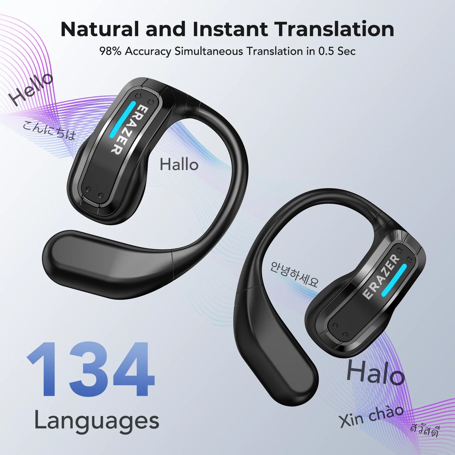 AI Translator Earbuds | Bluetooth 5.4 Wireless Headphones