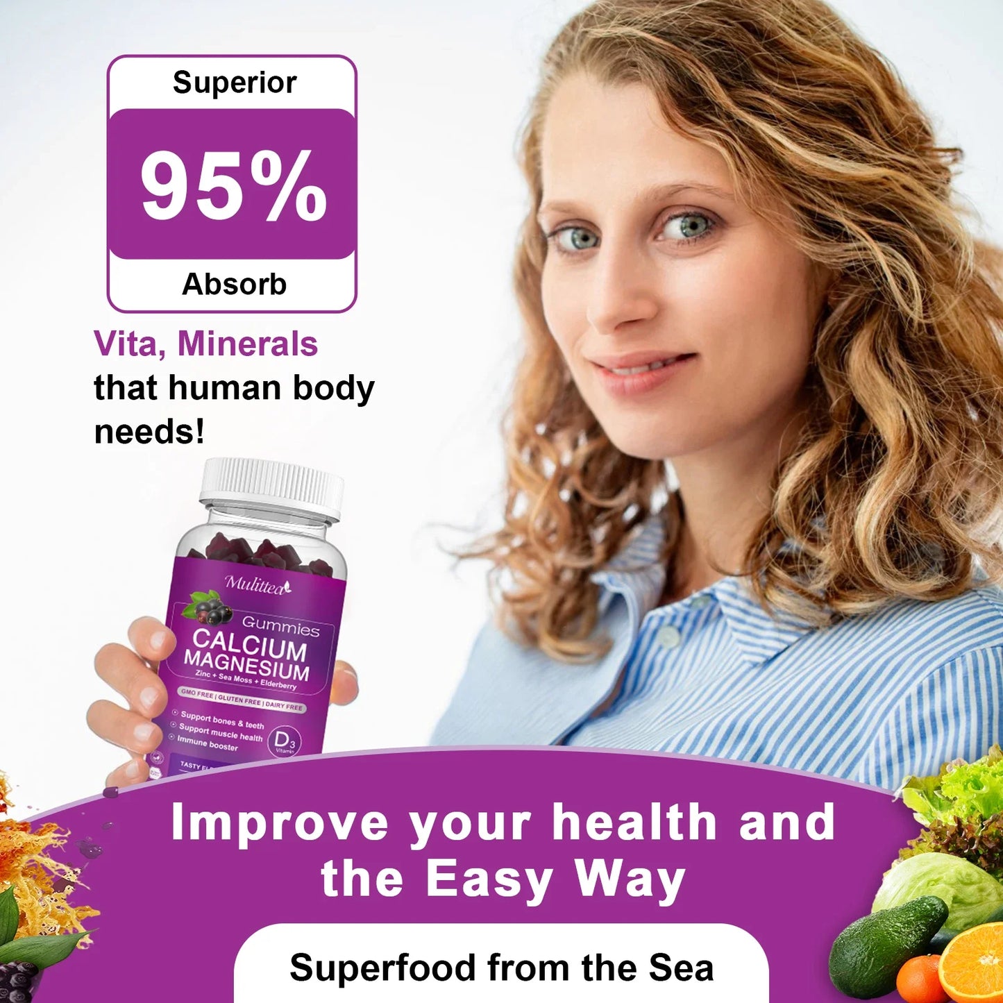 Calcium Magnesium Zinc Gummies for Bone & Immune Health