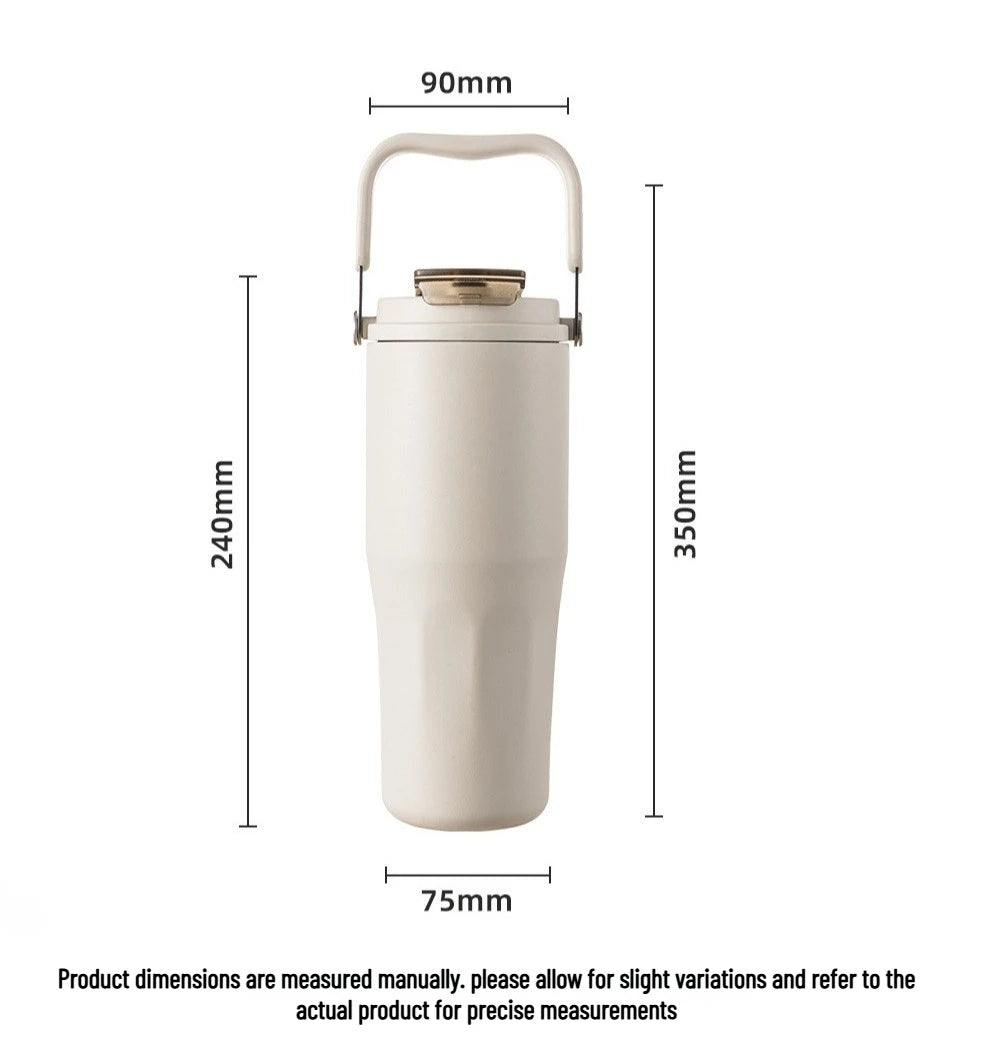 800ML Insulated Travel Tumbler with Straw & Tea Infuser | Leakproof Design
