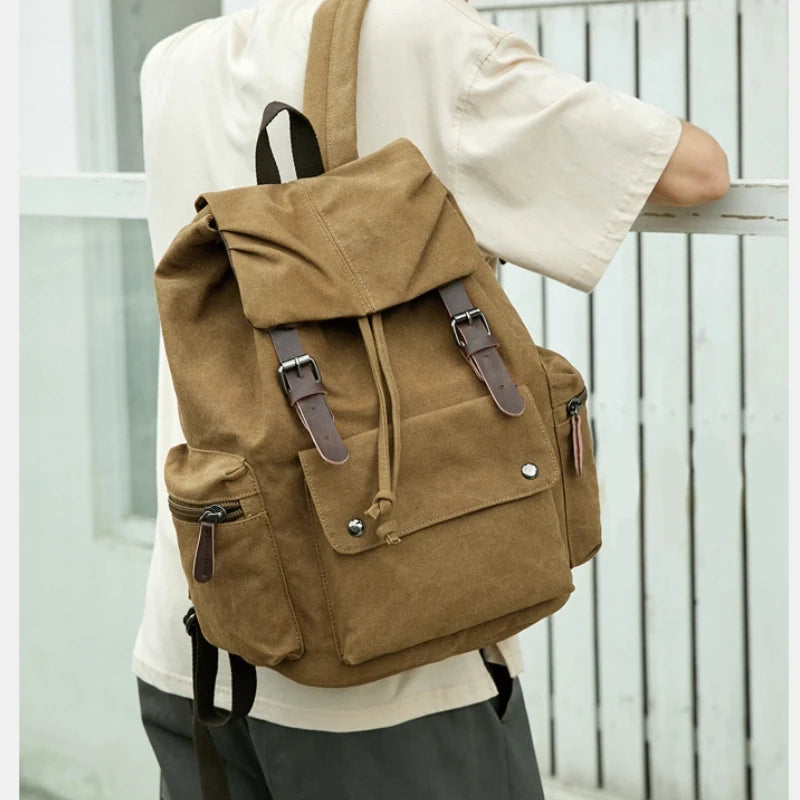 Vintage Canvas Backpack | Spacious Hiking & Travel Bag