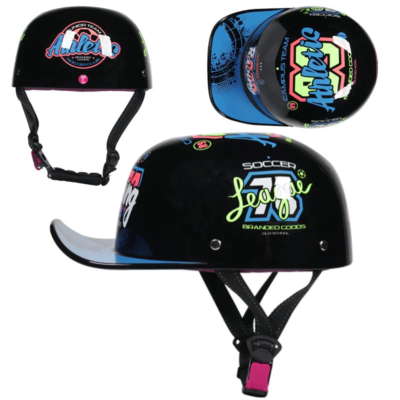 Vintage Retro Motorcycle Half Face Helmets for All Ages