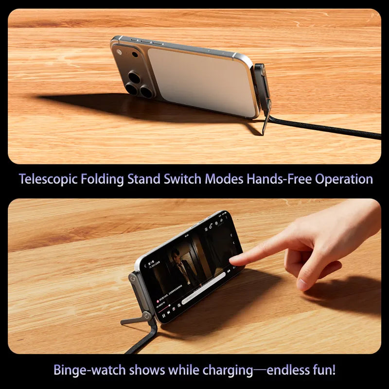 240W Fast Charging Foldable Data Cable | 2-in-1 Type-C Connector