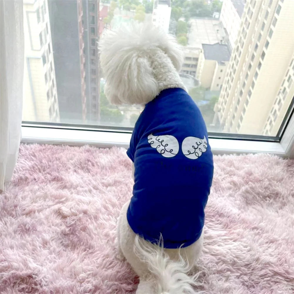 Angel Pattern Puppy Dog T-shirt | Cute Summer Pet Vest for Dogs