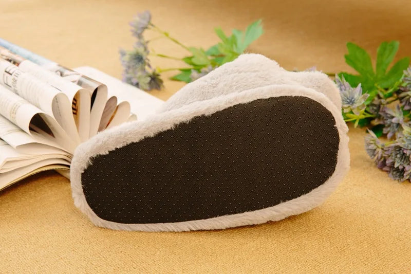 Kawaii Cat Paw Slippers | Fluffy Winter Indoor Footwear