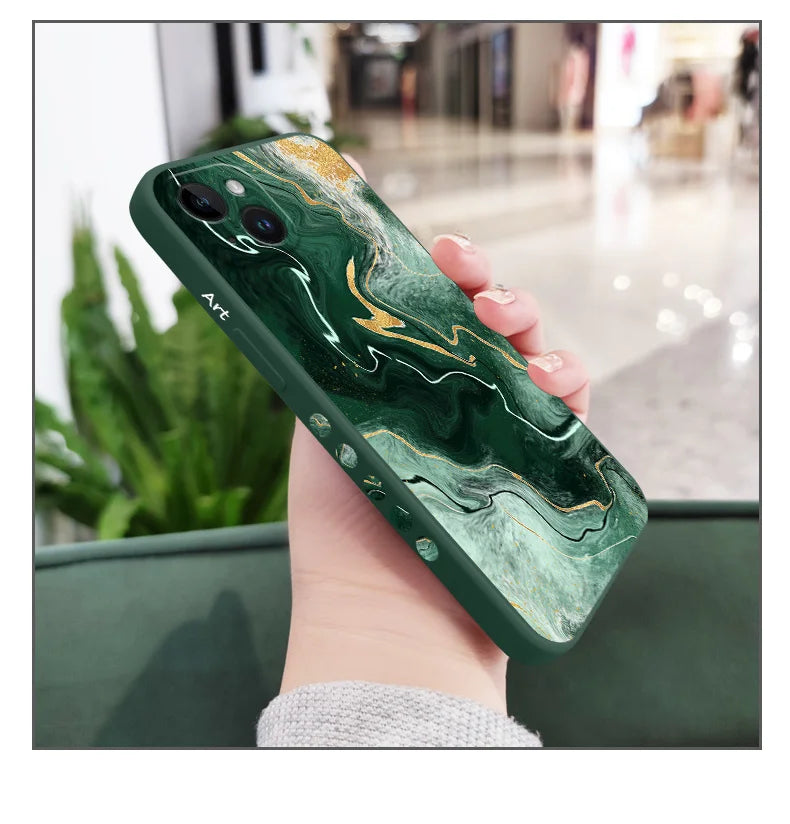 Marble Texture Phone Case For iPhone 16 16E 15 14 13 12 11 X XR XS SE2 SE2020 8 7 6 6S Plus Pro Max Mini Silicone Cover