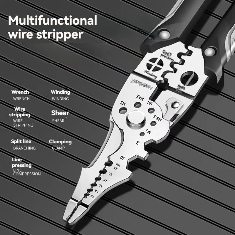 8.5 Inch Heavy Duty Multi-Functional Wire Stripper Cutter Pliers