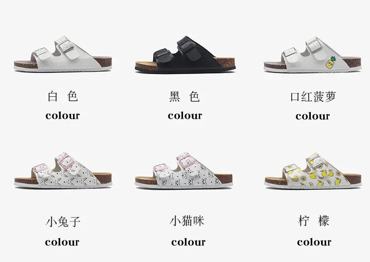 Men's Buckle Flat Bottom Cork Slippers | Comfortable Summer Sandals