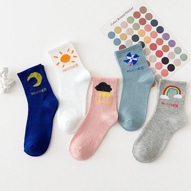 Cute Women Fruit Print Socks Set | Kawaii Casual Accessories