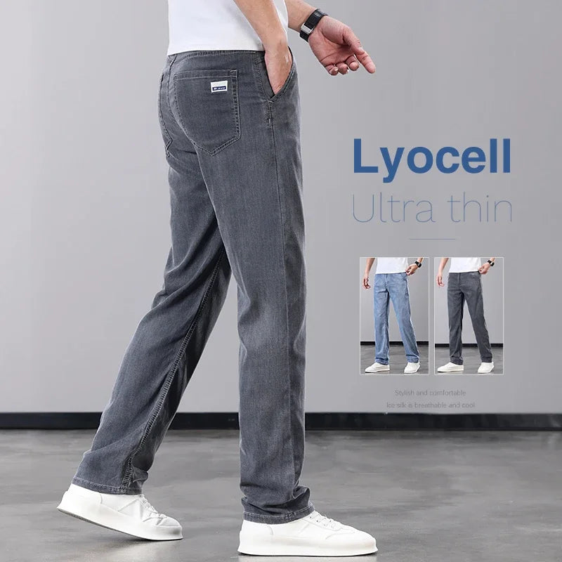 Men's Summer Thin Jeans | Soft Breathable Denim Casual Trousers