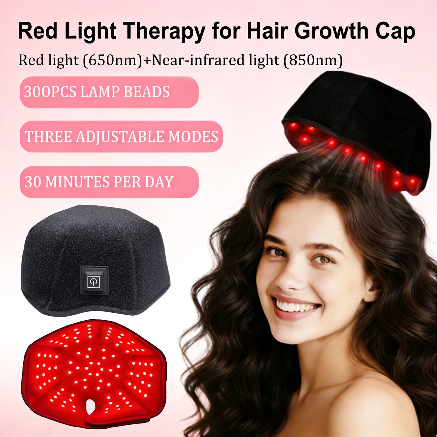 Near Infrared Red Light Therapy Cap for Hair Growth & Relaxation