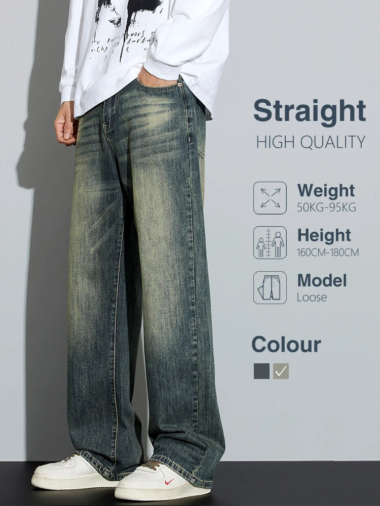 Baggy Men's Wide Leg Jeans | Retro Loose Fit Streetwear Style