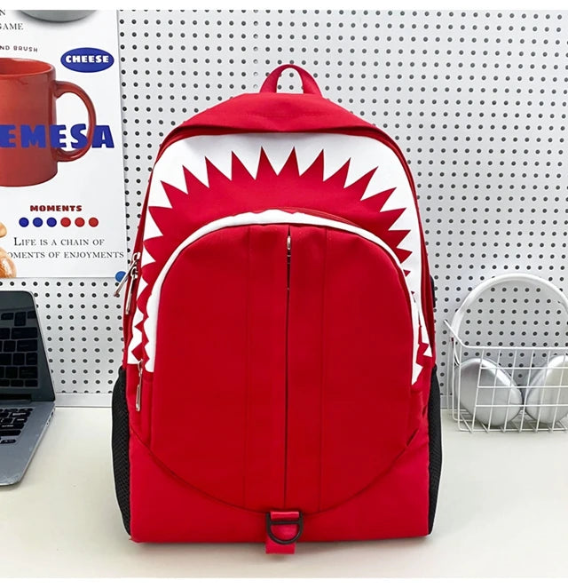 Luminous Shark Mouth Backpack | Large Capacity USB Laptop Bag