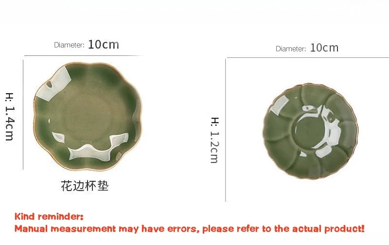 Japanese Ceramic Petal Coaster | Elegant Anti-Scald Teaware Accessory