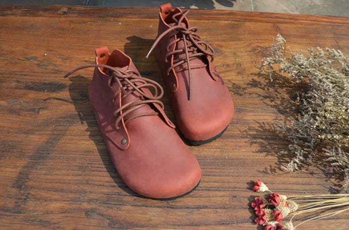 Handmade High Top Genuine Leather Shoes for Women | Stylish Comfort