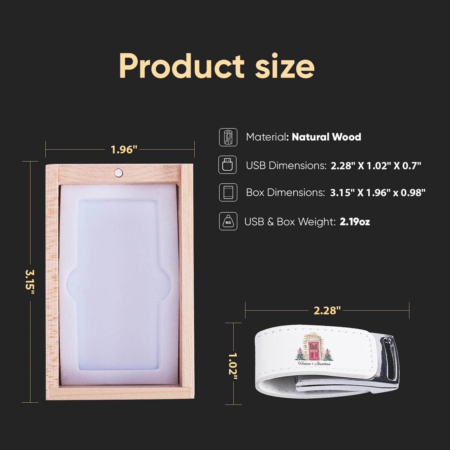 Transparent Cover Wooden USB Flash Drive | Custom Logo Options