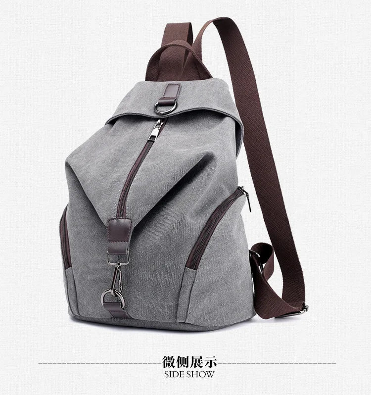 Stylish Vintage Canvas Women Backpack | Fashionable Casual Bag
