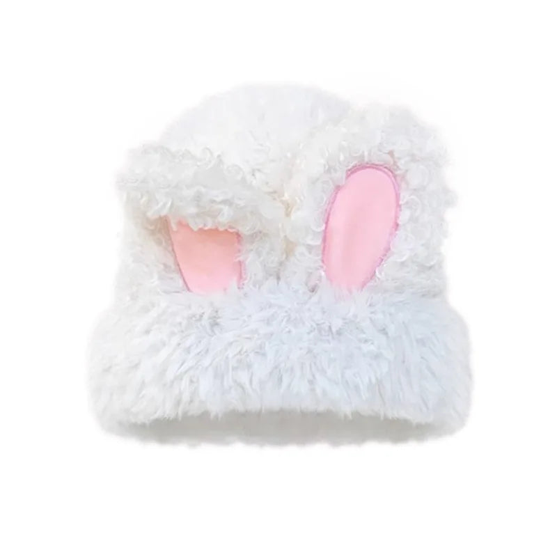 Cute Plush Knitted Rabbit Ear Hat | Warm Winter Protection for Kids