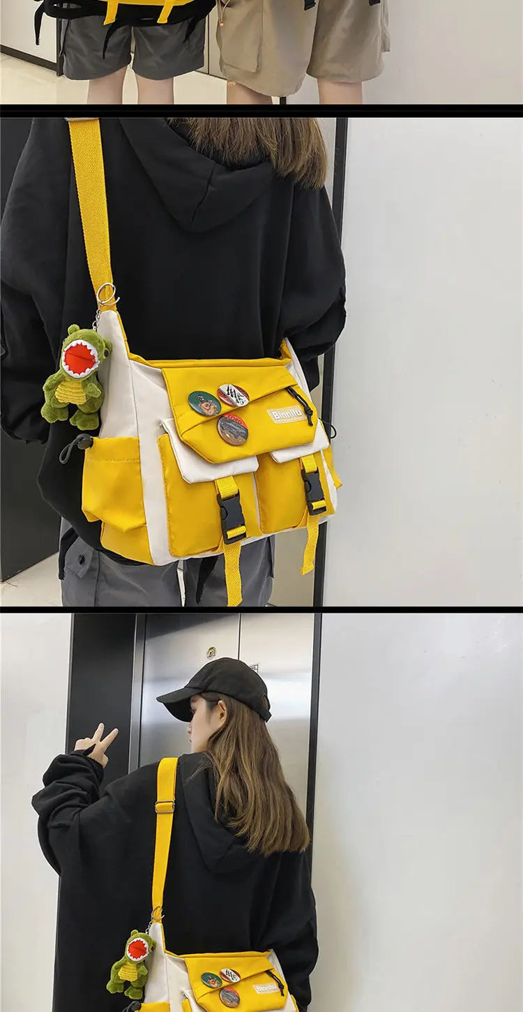 Stylish Waterproof Nylon Messenger Bag | Unisex Crossbody Satchel