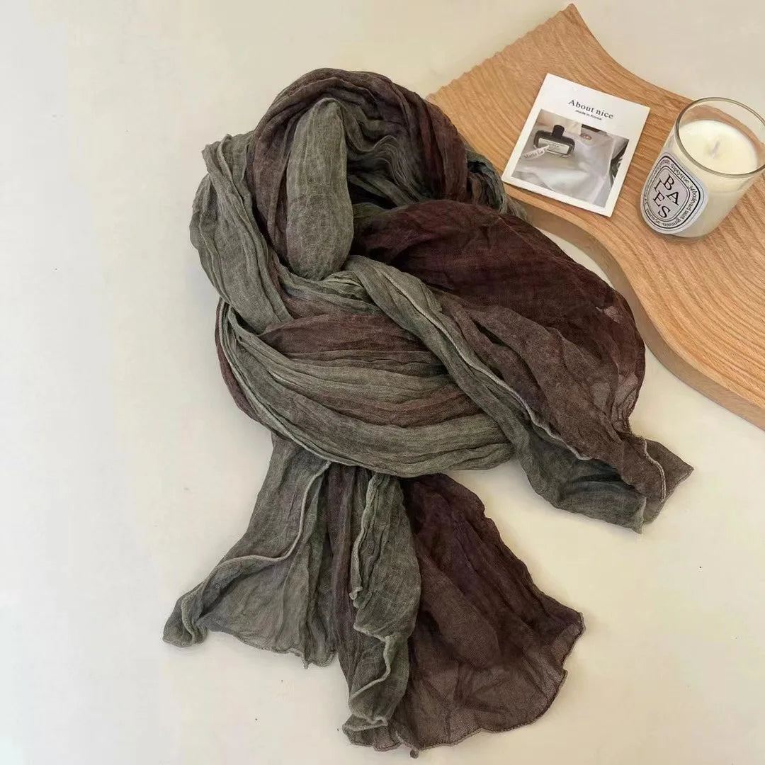 Stylish Tie-Dye Cotton Linen Scarf | Multifunctional Hip Hop Shawl