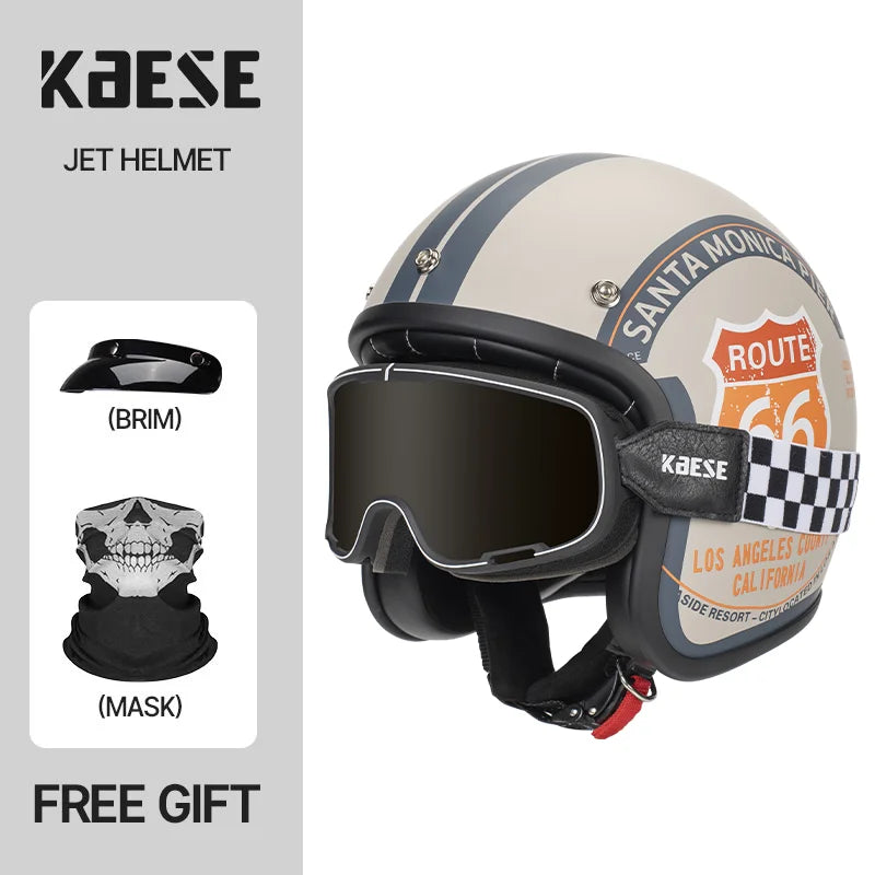 DOT Approved Vintage Motorcycle Helmet | Open Face Riding Gear