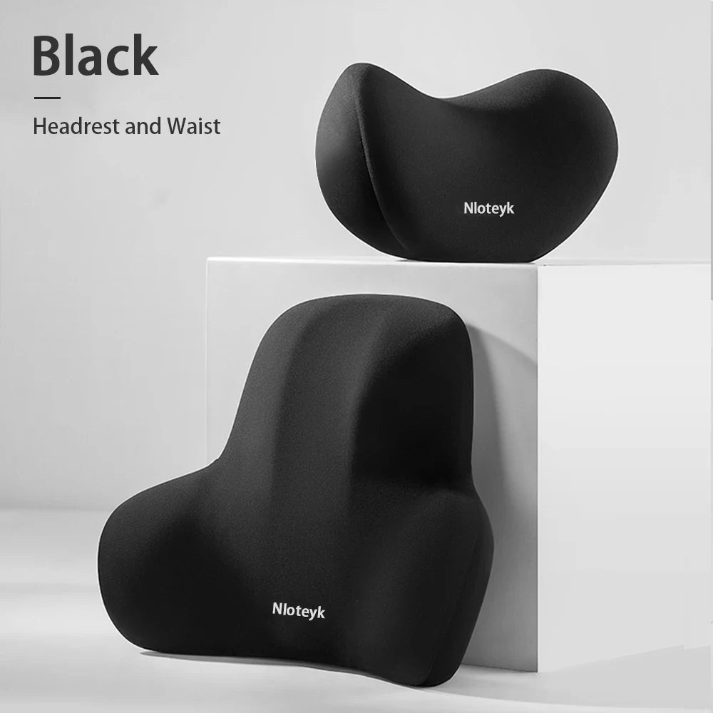 Memory Foam Car Neck Pillow | Breathable Lumbar Support Cushion