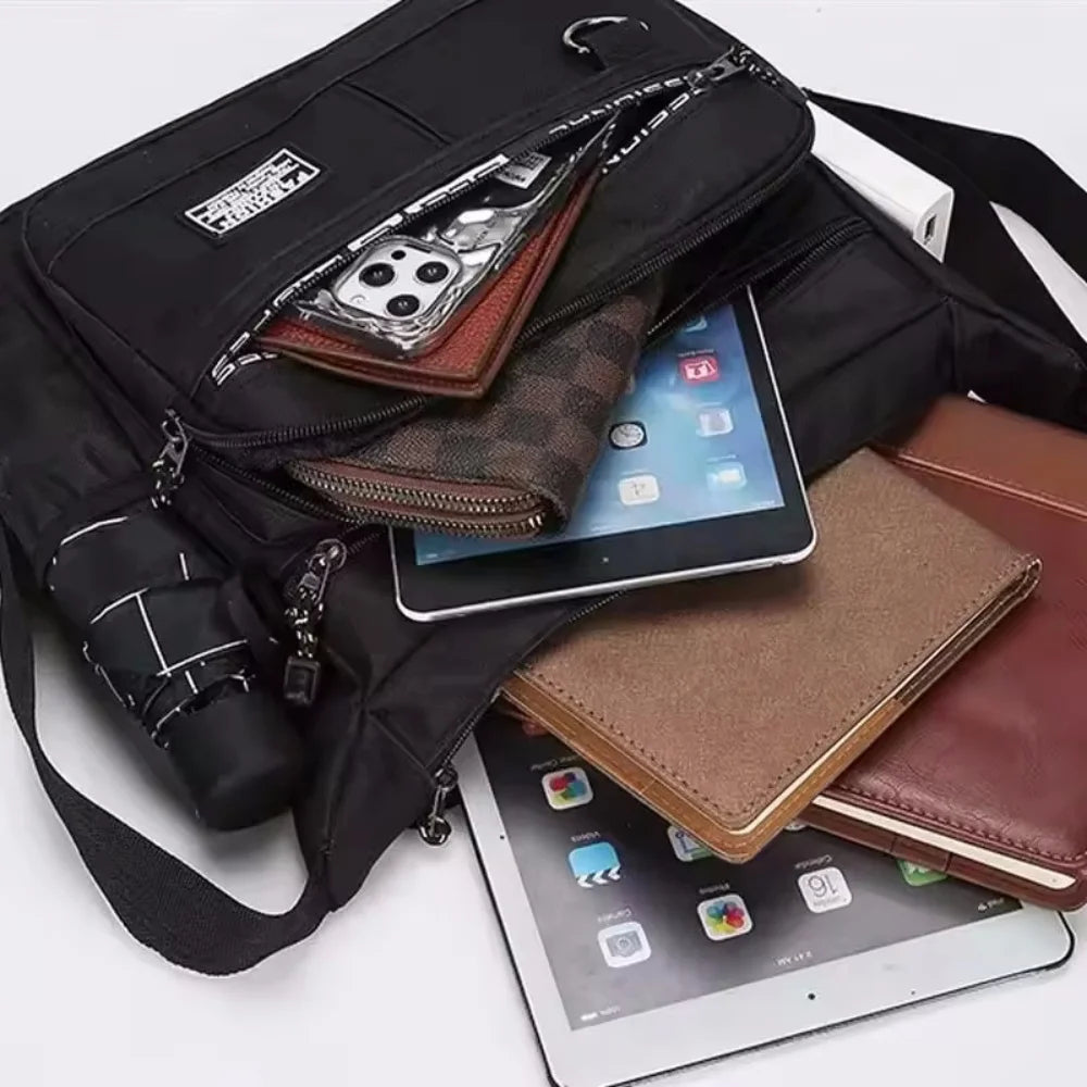 Large Capacity Men's Nylon Shoulder Bag | Stylish Crossbody Messenger