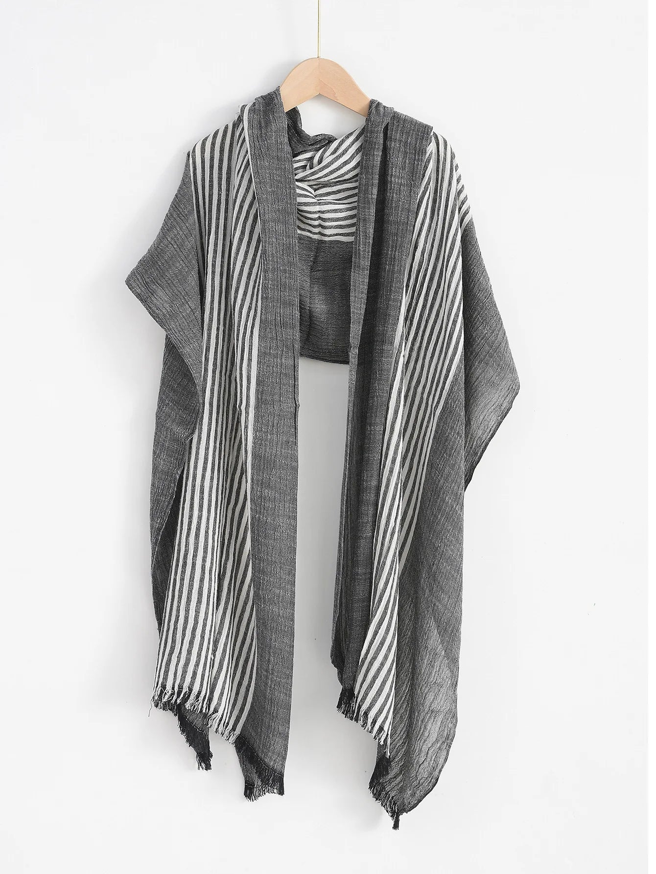 Fashionable Men's Cotton Linen Scarf | Warm Striped Neckerchief