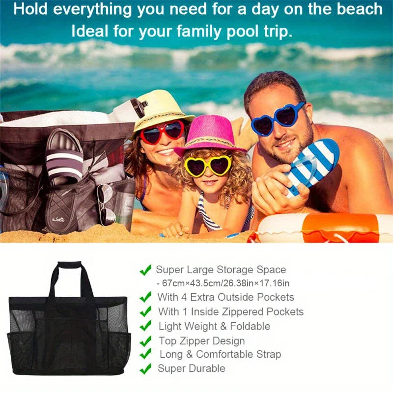 Extra Large Mesh Beach Bag | Versatile Outdoor & Travel Tote