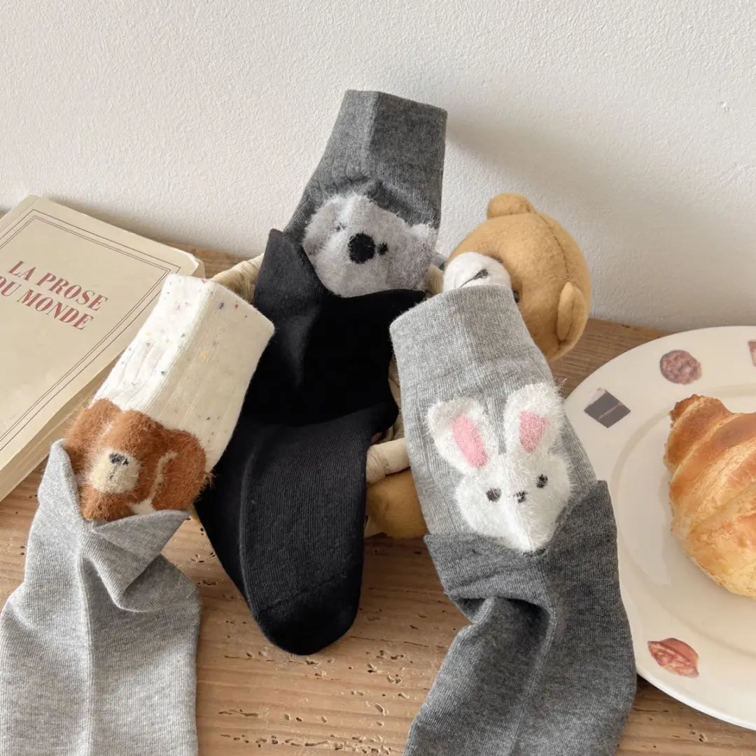 Cute Cartoon Animal Socks for Women | Kawaii Mid-Calf Style