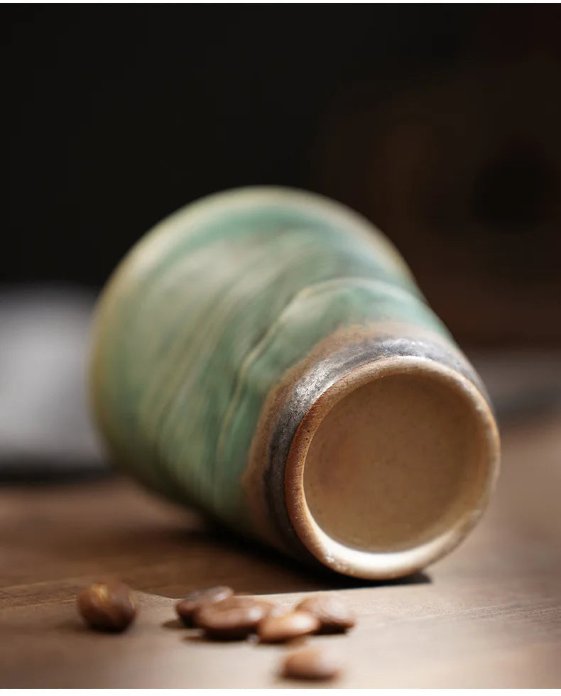 Creative Japanese Retro Ceramic Coffee Mugs | Stylish Latte Cups