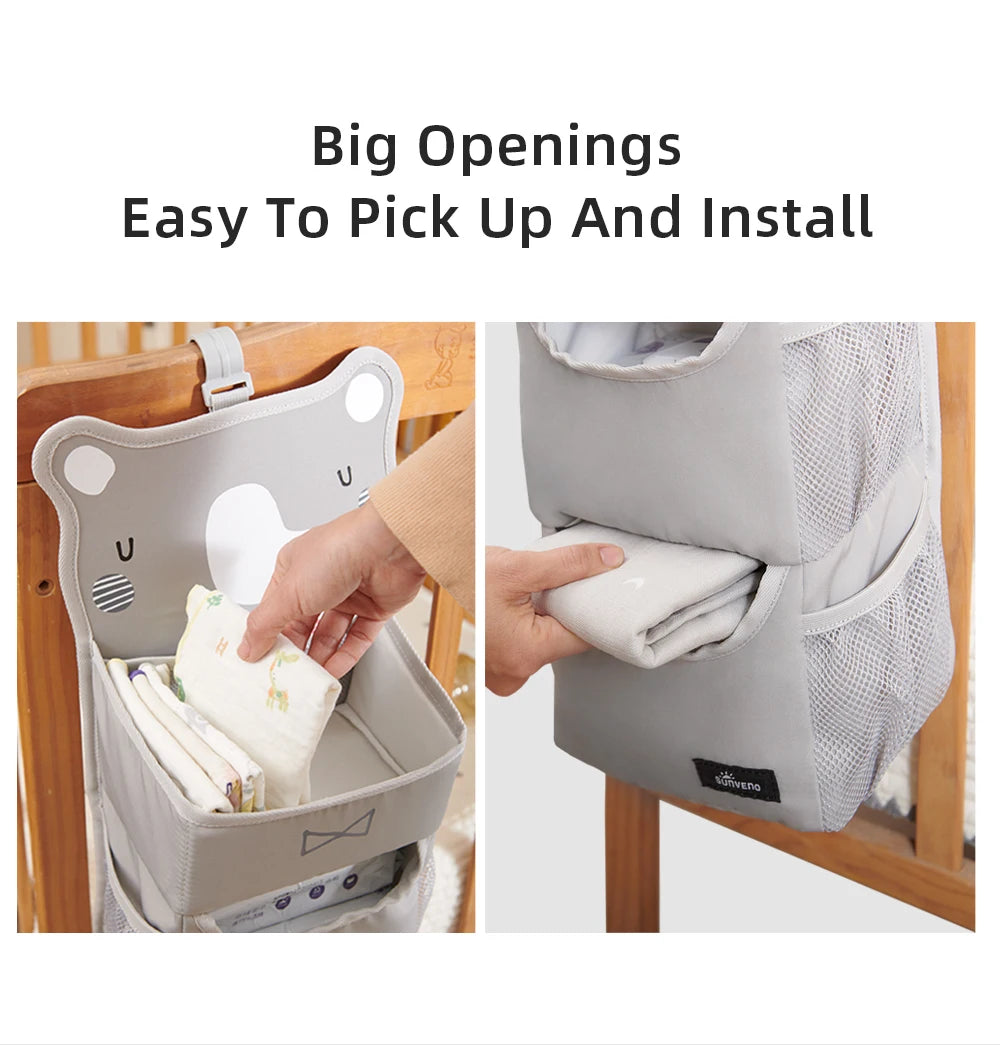 Cartoon Baby Crib Hanging Storage Bag | Multi-functional Organizer