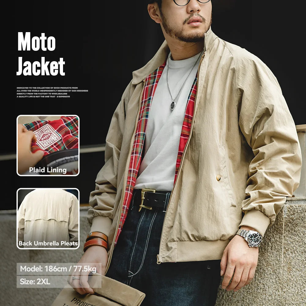 Men's Vintage Khaki Jacket | Retro Casual Outerwear for All Seasons
