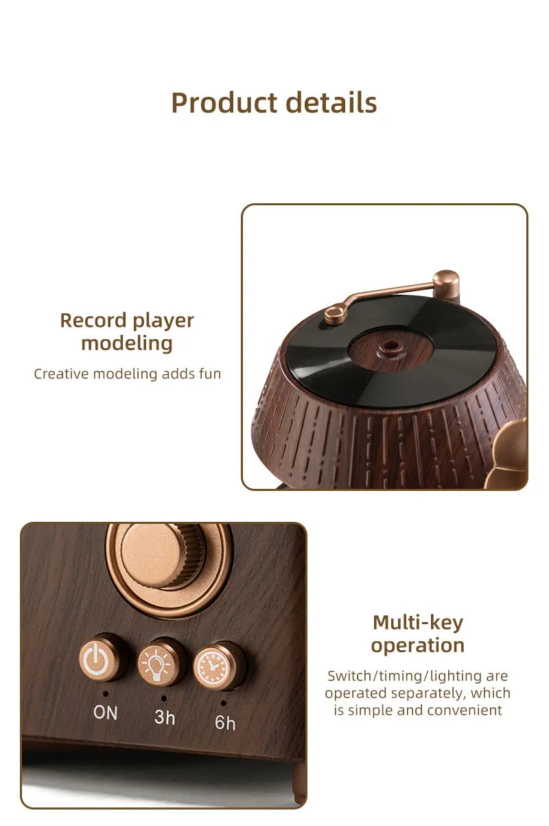 Rotating Raindrop Humidifier | Retro Aroma Diffuser with Lights