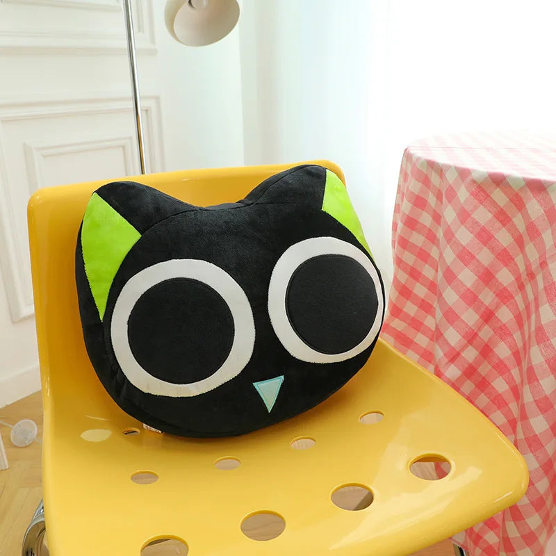 Kawaii Black Cat Plush Toy | Adorable Big Eye Cat Pillow
