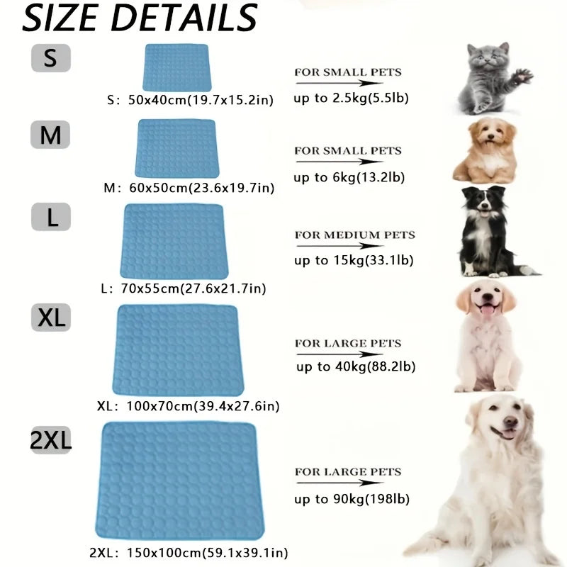 Dog Cooling Mat for All Breeds | Summer Pet Cold Bed